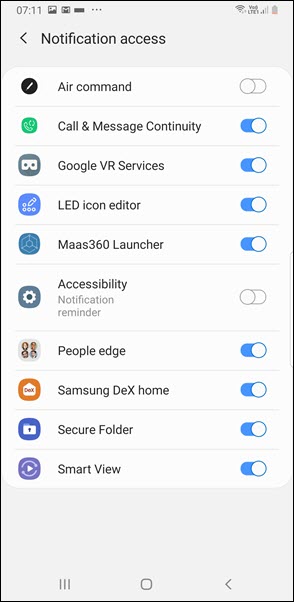 Turn on notifications for MaaS360 Launcher