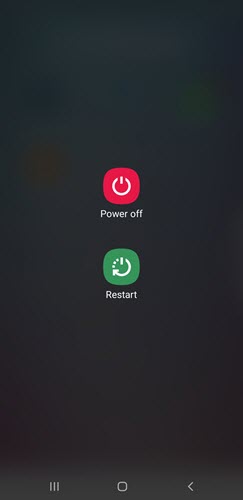 Power button menu options