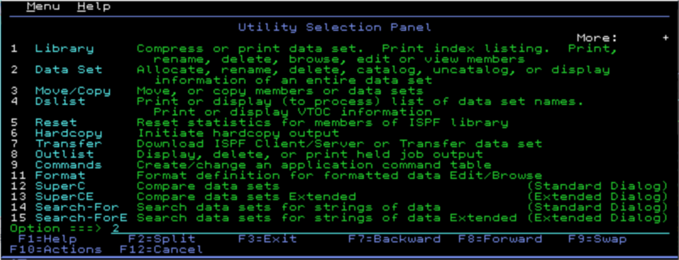 Utility Selection Panel with option 2 selected