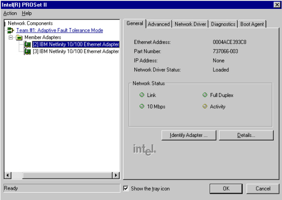 Ethernet fault tolerant setup under Microsoft Windows NT 4.0 (Intel  chipset) - Servers and IntelliStation