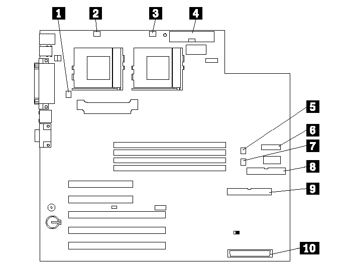 System board diagrams - IBM Netfinity 3500 M20