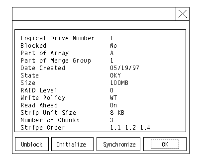 logical drive initialization screen