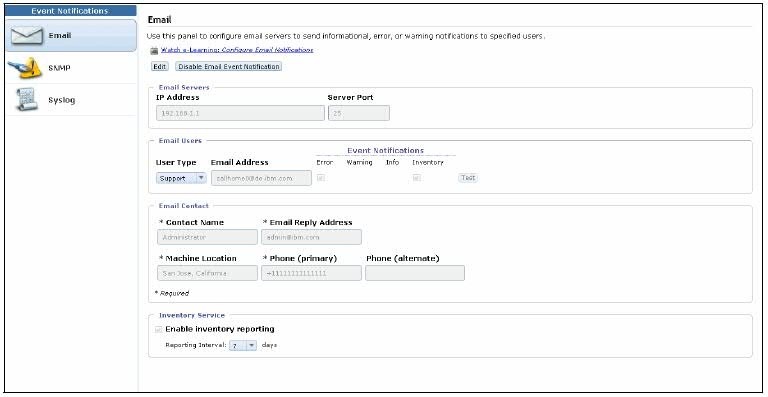 Storwize Call Home Email Alert and Inventory Configuration