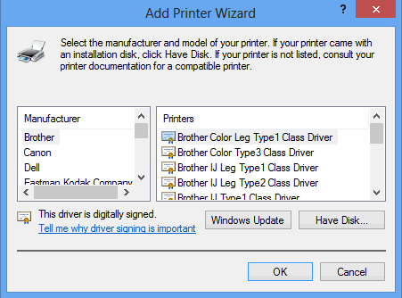 Installing the Ricoh AFP Printer Driver on a Windows 8.1 PC for use with  FAX/400