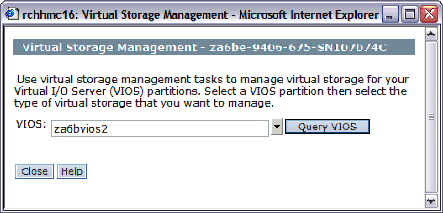 This is a screen shot of the Virutal Storage Management Screen.