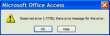 Reserved Error -7778 encountered in Microsoft Access trying to access a IBM  Optim Connect file DSN