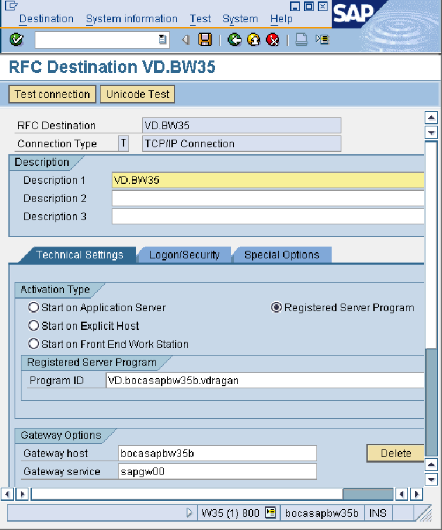 Troubleshooting RFC Connections for Information Server Pack for SAP BW and  Applications