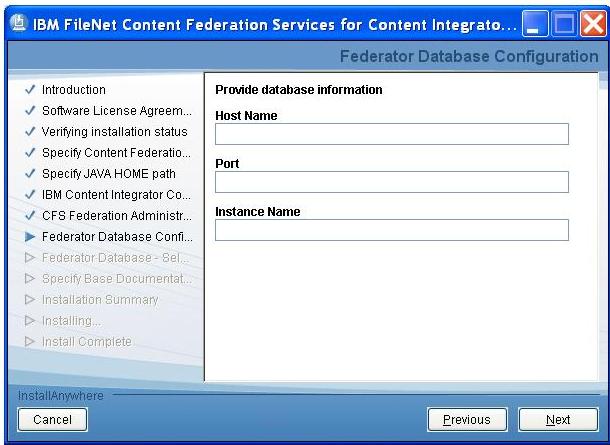 The syntax of Oracle JDBC connection URL IBM FileNet CFS for Content  Integrator supports
