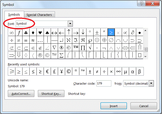 Incorrect preview of some characters in a MS Office OLE object inserted ...