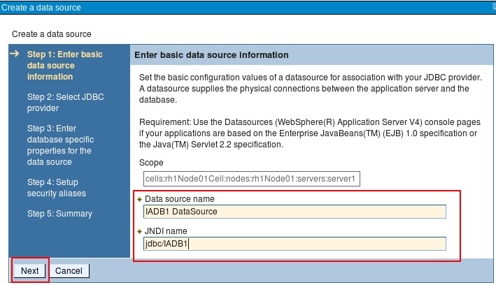 Configuring a JDBC data source for the InfoSphere Information Analyzer  Analysis Database
