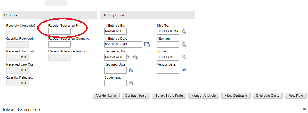 Receipts Tolerance From Item Master, Do Not Copy to Receipts Tolerance ...