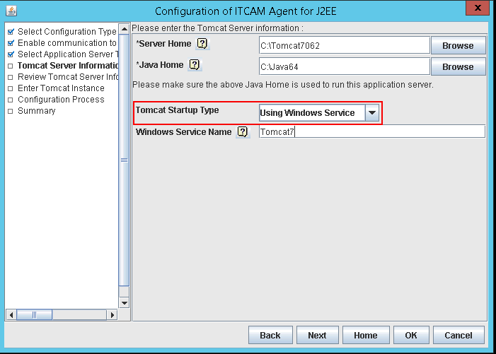 Configuring the Tomcat Data Collector to run as a Windows service